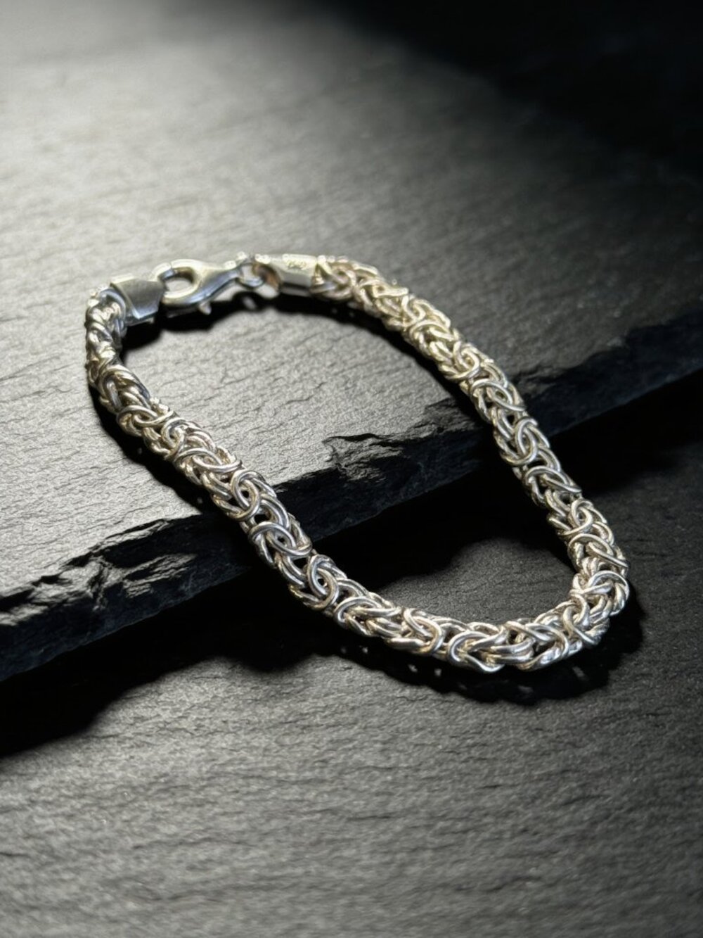 Sterling Silver Italy Thick Bracelet~ 7.5 inches long